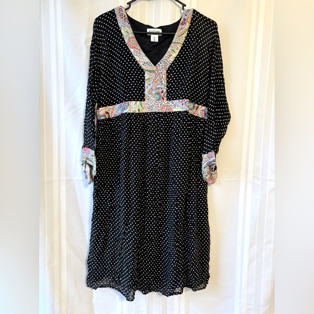 Motherhood Maternity Polka Dot Long Sleeve Dress Size Small EUC